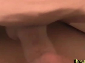 Asian guy gets rough sex and covered in cum