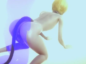 Blonde catboy cosplayer gets wild in Japanese erotica
