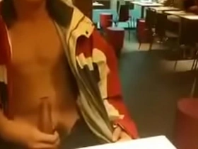 Twink gets a public handjob in the open air